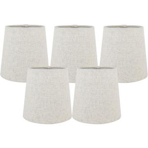 GO&SO 5-Pack White Linen Chandelier Shades, Size 4x5x6 in