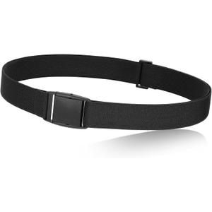 JASGOOD No Show Women Stretch Belt Invisible Elastic Web Strap Belt with Flat Buckle for Jeans Pants Dresses (Suit for US Size 0-16)