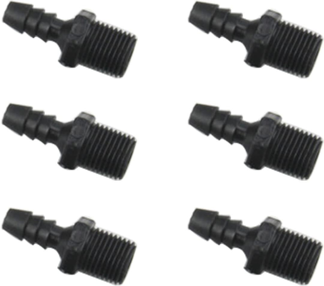 Fachmann 6PCS Plastic Hose Barb Fitting, Male Thread connector pipe fitting (1/4" Barb x 1/4" NPT Male)