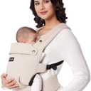 Momcozy Baby Carrier - Ergonomic, Cozy and Lightweight Carrier for 7-45lbs, Effortless to Put On, Ideal for Hands-Free Parenting, Enhanced Lumbar Support, Purehug for Infant to Toddler, Khaki