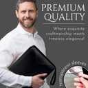 Premium Black Trading Card Binder with Handle 900 Card Capacity, 50 Double-Sided 9-Pocket Sleeves, PU Leather Zippered Design, Velvet Lining, Includes Bonus Clear Card Holder 13" x 10.5" x 1.8"