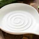 Spoon Rest, 5 inch Large Spoon Holder for Stove Top Ceramic Spoon Rest for Kitchen Countertop, Heat-Resistant Cooking Utensil Holder for Spatula, Tongs, Framhouse Decor for Mother's Day, White