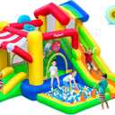 FBSPORT Inflatable Bounce House with Slide for Kids, Indoor and Outdoor Blow up Bouncy House Bouncer Castle with Ball Pit, Jumping Area, Climbing Wall, Ball Shooting, Ring Toss, Basketball Hoop, 81 inches x 120 inches x 126 inches