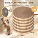 6pcs Cat Scratch Pad, Cat Scratcher Cardboard & Cat Scratching Pads - Round Cat Scratcher Refill, 10 Inch Diameter 7/8 Inch Thick cat scratchers for Indoor Cats