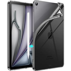Protective Case for iPad Pro 11-Inch 2022/2021/2020 Model (4th/3rd/2nd Generation), Soft TPU Transparent Slim Shockproof Tablet Cover, Support Pencil 2nd Charging (Black)