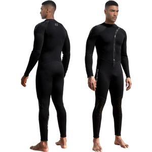 XUKER Wetsuit Men Women 3mm, Neoprene Wet Suits Front Zip Full Body Long Sleeve Diving Suit in Cold Water for Water Sports (3X-Large)