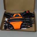 PHOEPET No Pull Dog Harness Medium Reflective Front Clip Vest with Handle,Adjustable 2 Metal Rings 3 Buckles,[Easy to Put on & Take Off](M, Orange)