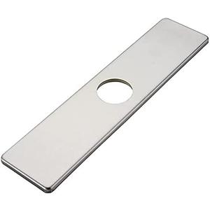 Greenspring Brushed Nickel Faucet Plate, Sink Hole Cover, Faucet Deck Plate 10 Inch 1 or 3 Hole Long Rectangle Cover Deck Plate Faucet Escutcheon for Bathroom Vanity Sink Faucet Stainless Steel