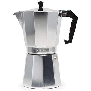 Primula Classic Stovetop Espresso and Coffee Maker, Moka Pot for Italian and Cuban Café Brewing, Greca Coffee Maker, Cafeteras, 12 Espresso Cups, Silver