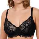 HSIA Minimizer Bra for Women - Plus Size Full Coverage Lace Bra with Underwire, Non Padded, Size 44G
