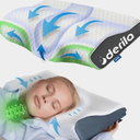 DERILA® Memory Foam Cervical Neck Pillow. Ergonomic Pillow for Sleeping, Snoring