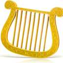 Boao Angel Harp Wooden Christmas Costume Accessory Gold Wooden Angel Harp for Christmas Theme Party 10.63 x 8.46 x 0.59 Inches