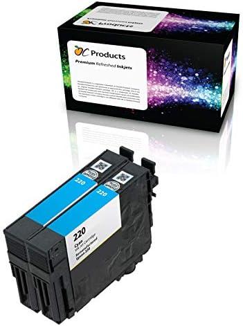 Remanufactured Ink Cartridge Replacement for Epson 220 for XP-320 XP-420 XP-424 WF-2630 WF-2650 WF-2660 WF-2750 WF-2760 (2 Cyan)