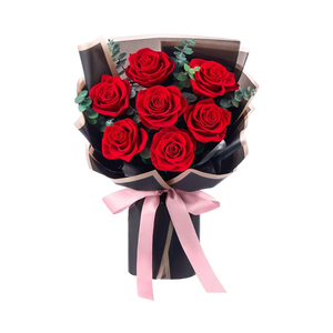 Flower Bouquet Flowers for Delivery Prime 7-Piece Preserved Roses Bouquet Gift for Women Mother Wife Mother Day Wedding Anniversary Birthday (Red Roses)