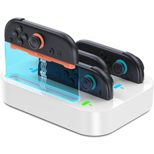Gagaking 4 in 1 Controller Charging Dock for Nintendo Switch 2 Joy Con, 2.5H Fast Charging Joy Con Charger Station with LED Indicator,Organized Storage Stand for Switch 2 Accessories (White)