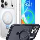 CASEKOO Ultra-Magnetic Stand for iPhone 17 Pro Max Case [Military Drop Protection] [Compatible with MagSafe] Shockproof Translucent Matte Slim Ring Holder Case for iPhone 17 ProMax 6.9", White