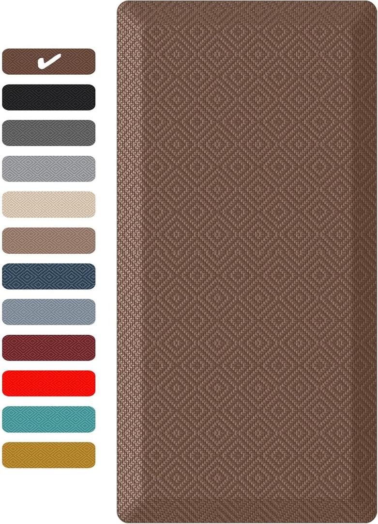 Ophanie Kitchen mats for Floor, 9/10 inch Thick, Kitchen Rugs, Anti Fatigue Standing Cushioned Mat, Waterproof,Comfort Ergonomic mat for Office, Home, Sink, 20''x39'' Brown Non-Slip Bottom