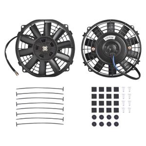 SSN 7" Electric Radiator Cooling Fan Assembly Kit, Push Pull Electric Radiator Universal Slim Fan with 12V 80W Mount Kit Black 2 Pack