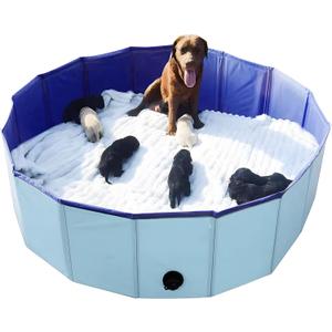 Artilife Whelping Box for Dogs Welp Box Whelping Pool,Puppy Whelping Pen for Dogs Puppies,Great for Puppies,Easy to Clean (47inch Dia.x12inch H(120x30cm), Blue)