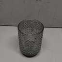 Battery Operated Lamp with Timer, Small Decorative Table Lamp Ambient, Glass Cordless Lamps Bedside Battery Powered Lamp for Bookshelf, Entryway Diamond Design-Grey