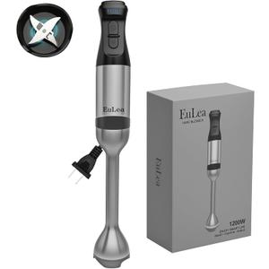 2026 New Immersion Hand Blender, 1200W with 5-Speed Settings, Stainless Steel Blades,with scratch-resistant design, Gift Box Packaging. An Ideal Choice for Blending Soup, Mayonnaise