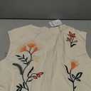 Women Floral Embroidery Dress Sleeveless 2 Piece Tank Top and Skirt Loose Fit Boho Dress (Medium, White)