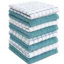 Bumble Dish Cloths (8 Pack) | 12" x 12" | 100% Cotton Kitchen Towels | 405 GSM | Soft, Highly Absorbent & Durable Dish Towels for Kitchen | Aqua