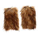 1pair Faux Fur Viking Leg Warmers for Men and Women Medieval Costume Accessories for Halloween Cozy and Stylish Brown Boot Covers Size SMALL