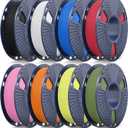 JAYO Matte PLA 3D Printer Filament Bundle 2KG, PLA Matte Filament 1.75mm Bulk, 8 Pack 250g Spool Filament (Black, White, Blue, Red, Pink, Orange, Light Yellow, Olive Green)