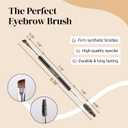 KESHIMA Eyebrow Brush Duo Premium Angled Eye Brow Brush & Spoolie Precision Eye Makeup Tool for Applying & Blending Powder, Gel & Liquids