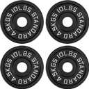 Cast Iron 2-Inch Olympic Weight Plates Set for Strength Training, Barbell Free Weight Plate Set for Weightlifting in Home Gym, Multiple Sizes From 2.5LB to 40LB