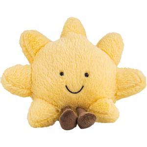 Cute Sun Plush Toy, Smiling Fun Filled Sun Pillow, 12" Yellow Sunshine Stuffed Animal, Sunshine Animal Pillow Soft Plush Toy for Children's Birthday Gift