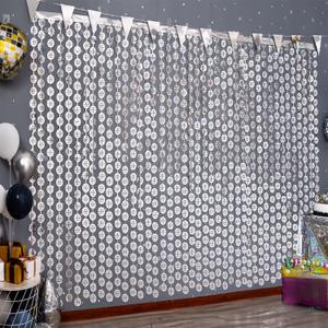 Disco Party Decorations, 2 Pack Disco Ball Photo Booth Props, 3.3x6.6 ft Silver Foil Fringe Curtains Photo Backdrop for The 70s 80s theme Last Disco Bachelorette, Decades, Taylor Party Decor