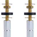 Hibbent 2 Pack Toilet Tank to Bowl Bolt Kits, Heavy Duty Bolts Toilet Bolts for Tank Solid Brass with Extra Long Nuts Easy to Install and Double Gaskets for Fastening