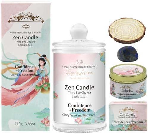 APSARAS Confidence+Freedom Scented Candles, Clary Sage and Patchouli Aromatherapy Spring Candle Sets for Women Gift for Bathroom, Jar Non Toxic Soy Candles for Home Scented, 36 Hours Burn Time Pack Of 2