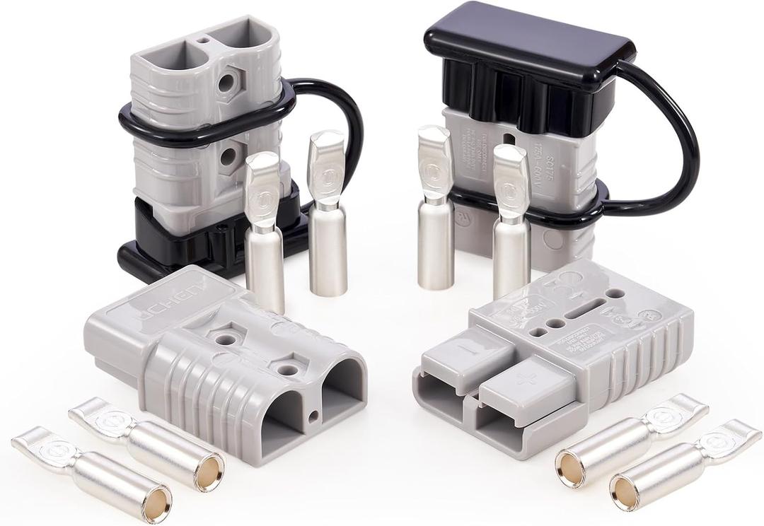 Orion Motor Tech Wire Connector 4 Pack, 175A Wire Harness Plug Kit for 2 to 4 Gauge Cables, 12V to 36V Battery Quick Connect Disconnect Set for Car Bike ATV Winches Lifts Motors More, Set of 4, Gray