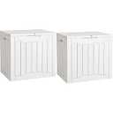 YITAHOME 31 Gallon Deck Boxes Set of 2, Lockable Outdoor Storage Bins for Patio Cushions, Garden Tools, Weather-Resistant Resin Storage Solution, White