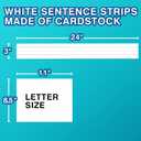 Chell White Sentence Strips Cardstock 3 x 24, Thick Ruled Word Writing Paper for Teacher Supplies, Classroom and Home, Pack of 100