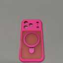 AIGOMARA Phone Case for iPhone 17 Pro Max 6.9 Inch [Compatible with MagSafe] Hot Pink Magnetic Kickstand Case with Screen Protector Soft TPU + Hard PC Shockproof Phone Cover for Women Men