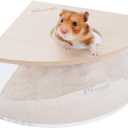 Niteangel Animal Sand-Bath Box: - Acrylic Critter's Sand Bath Shower Room & Digging Sand Container for Hamsters Mice Lemming Gerbils or Other Small Pets (Triangle, Burlywood)