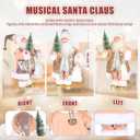 18 inch Battery Operated Animated Santa Claus in Latte Gold, Musical Christmas Figurine with 6 Classic Songs and Moving Head and Hands  Elegant Holiday Home Decor for Mantel or Table Display