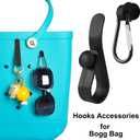 Clear Beach Bag Organizer Compatible with Bogg Bag X Large Size, PVC Insert Divider Liner for XL Bogg Bag Accessories (Clear-Black)