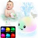 ANGGIKO Baby Bath Toys, Pool Water Table Toy for Babies, Toddler Bath Toys for Kids Ages 1-3, Light Up Whale Bath Toy Sprinkler 1 Year Old Boy Girl Gift Summer Bathtub Fountain Baby Toy 6-12-18 Months