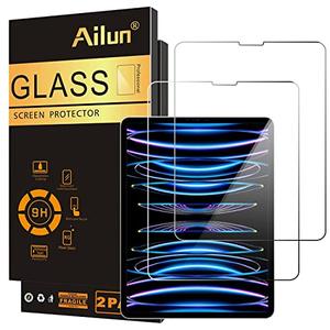 Ailun 2 Pack Screen Protector for iPad Pro 12.9 Inch Display [2022 & 2021 & 2020 & 2018 Release] Tempered Glass [Face ID & Apple Pencil Compatible] Ultra Sensitive Case Friendly