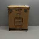 Flight Knight Carry On Suitcase 18x14x8" Hardside Built In TSA Lock & USB Port Lightweight Luggage Silent Double Spinner Wheels Maximum Underseat Carry-On Bag For American & United Approved Airlines (Cream/Tan)