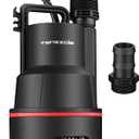 Sump Pump Submersible Utility Water Pump Thermoplastic Portable Electric Water Removal Transfer Pump with 16.4FT Cord for Swimming Pool Basement Garden Pond Tubs Draining, 1/3 HP