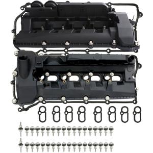 MITZONE Valve Cover Set Left Side and Right Side Compatible with Land Rover LR4 Range Rover Sport 2010-2021 Jaguar XF XE XK XJ F-Type XKR XJR 2010-2021 5.0L V8 Replace LR041443
