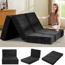 6-Inch Tri-Folding Mattress Full Size - Foldable Futon Sofa Bed with Removable Washable Cover, Folding Mattress | Non-Slip Bottom & Carry Handles for Guest, Camping, Dorm