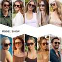 SOJOS Retro Aviator Sunglasses for Women Men,Trendy Rectangle Womens Mens Shades Sun Glasses SJ2202 (Tortoise Frame/Grey Lens)