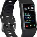 FITVII FINO 2 Slim Fitness Tracker, Smart Watch with Blood Oxygen, Sleep Monitor, 24/7 Heart Rate & Blood Pressure, IP68 Waterproof Health Activity Trackers with Calories Step Counter for Women Men (Black)